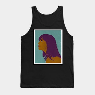 Purple Haired Girl Illustration Tank Top